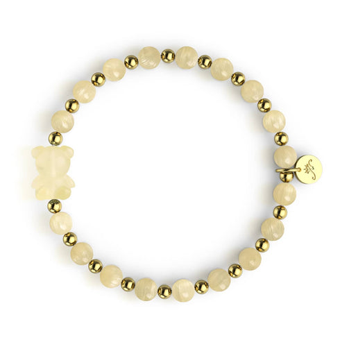 Helios | Gemmy Bear Armband | Gelbe Jade x Gold