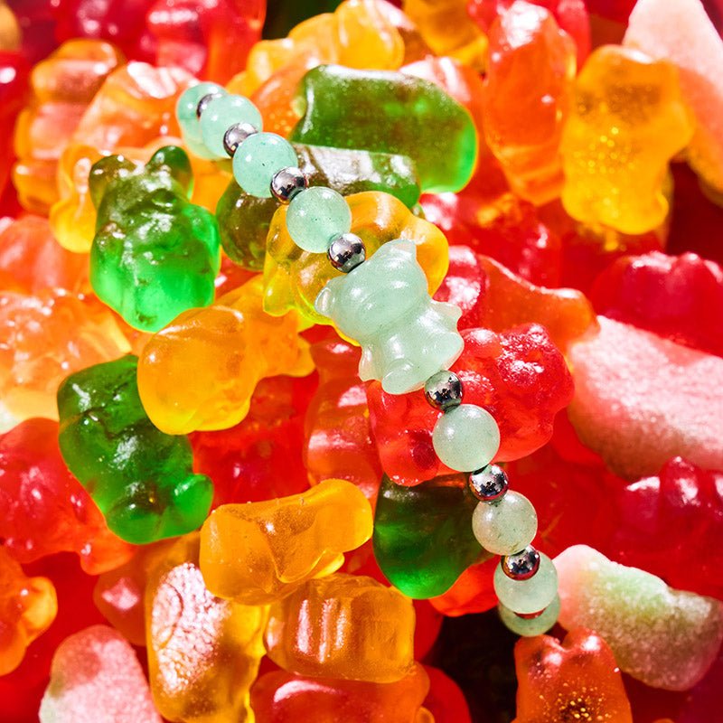 Glücksbringer | Edelsteinbär-Armband | Grüner Aventurin