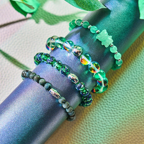 Glücksbringer | Edelsteinbär-Armband | Grüner Aventurin