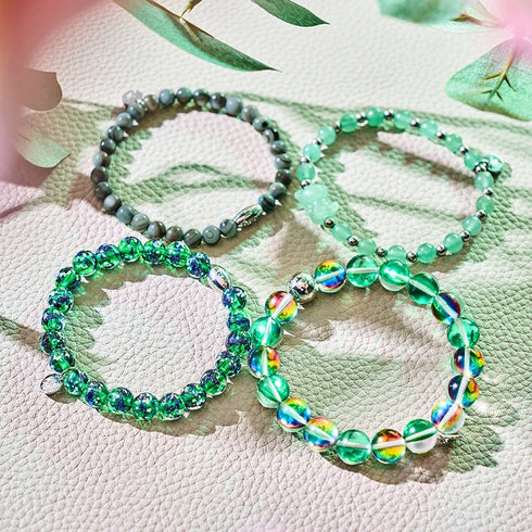 Glücksbringer | Edelsteinbär-Armband | Grüner Aventurin