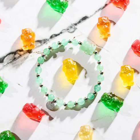 Glücksbringer | Edelsteinbär-Armband | Grüner Aventurin