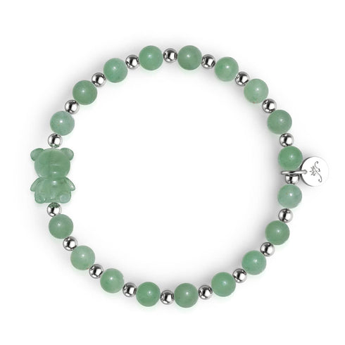 Glücksbringer | Edelsteinbär-Armband | Grüner Aventurin