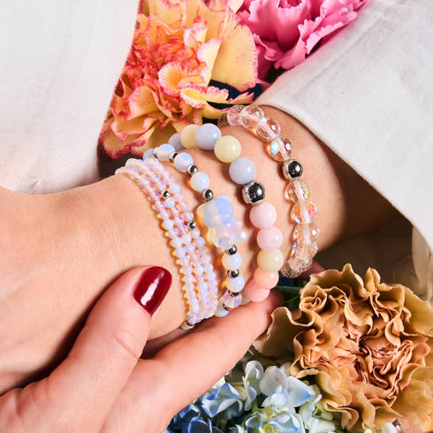 Luna | Edelsteinbär-Armband | Mondstein x Silber