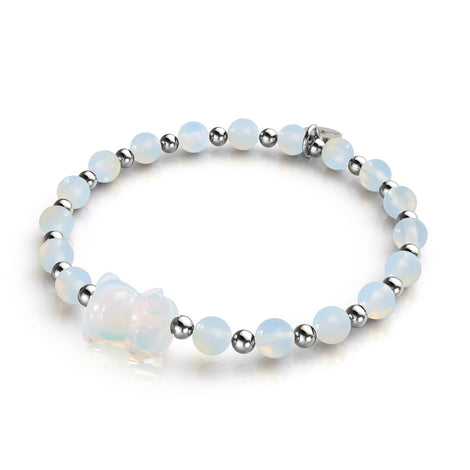 Luna | Edelsteinbär-Armband | Mondstein x Silber