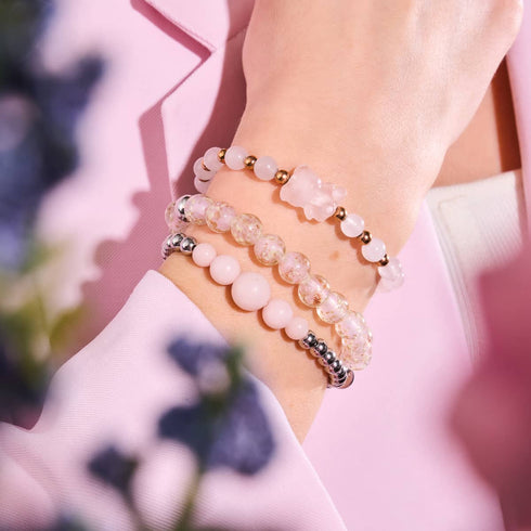 Persephone | Gemmy Bear Armband | Rosenquarz x 18 Karat Roségold