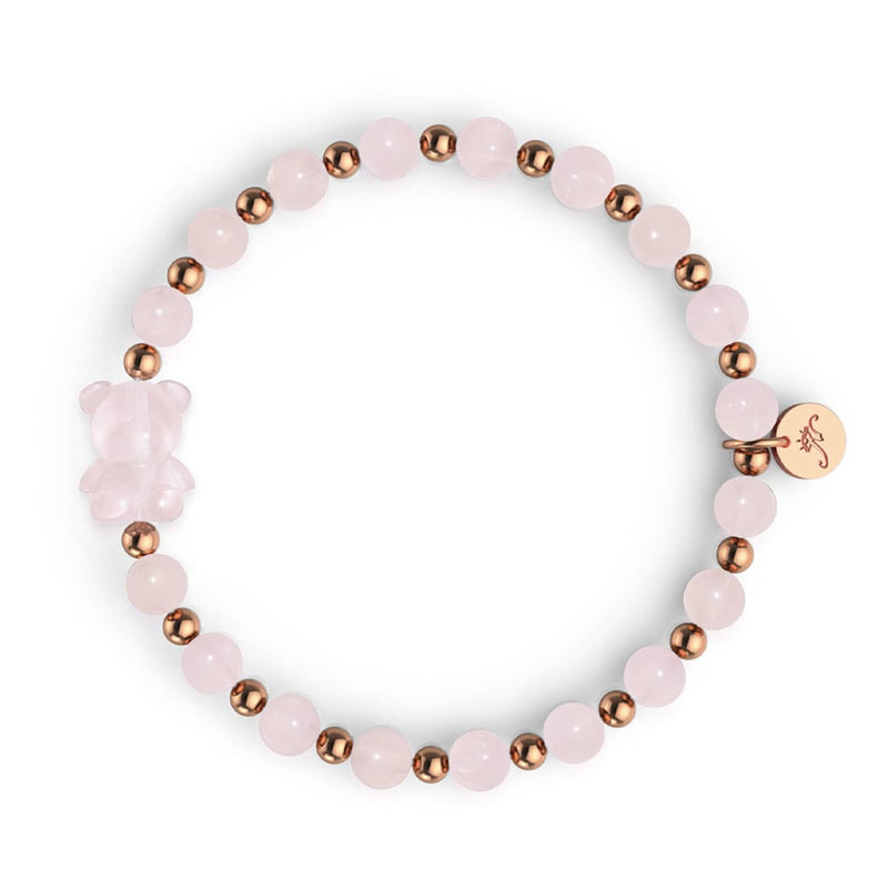 Persephone | Gemmy Bear Armband | Rosenquarz x 18 Karat Roségold