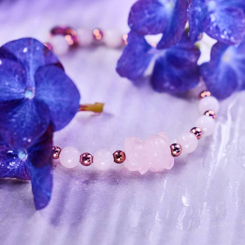 Persephone | Gemmy Bear Armband | Rosenquarz x 18 Karat Roségold