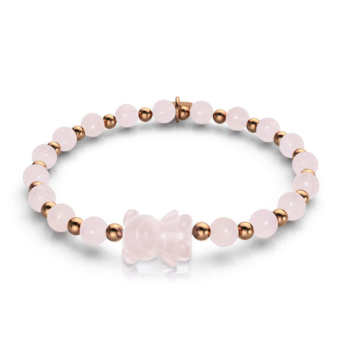 Persephone | Gemmy Bear Armband | Rosenquarz x 18 Karat Roségold