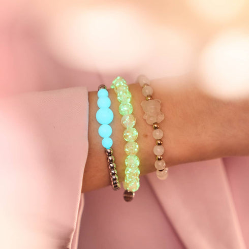 Persephone | Gemmy Bear Armband | Rosenquarz x 18 Karat Roségold