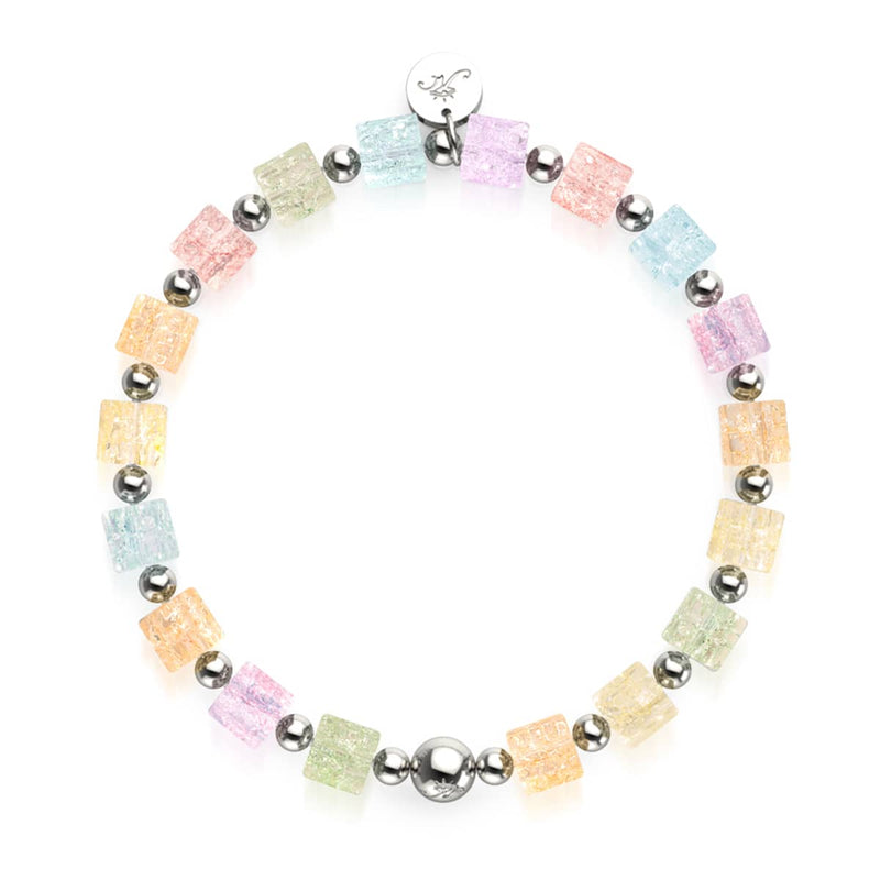 Regenbogenfreude | Glitzerglas | Zuckerwürfel-Armband