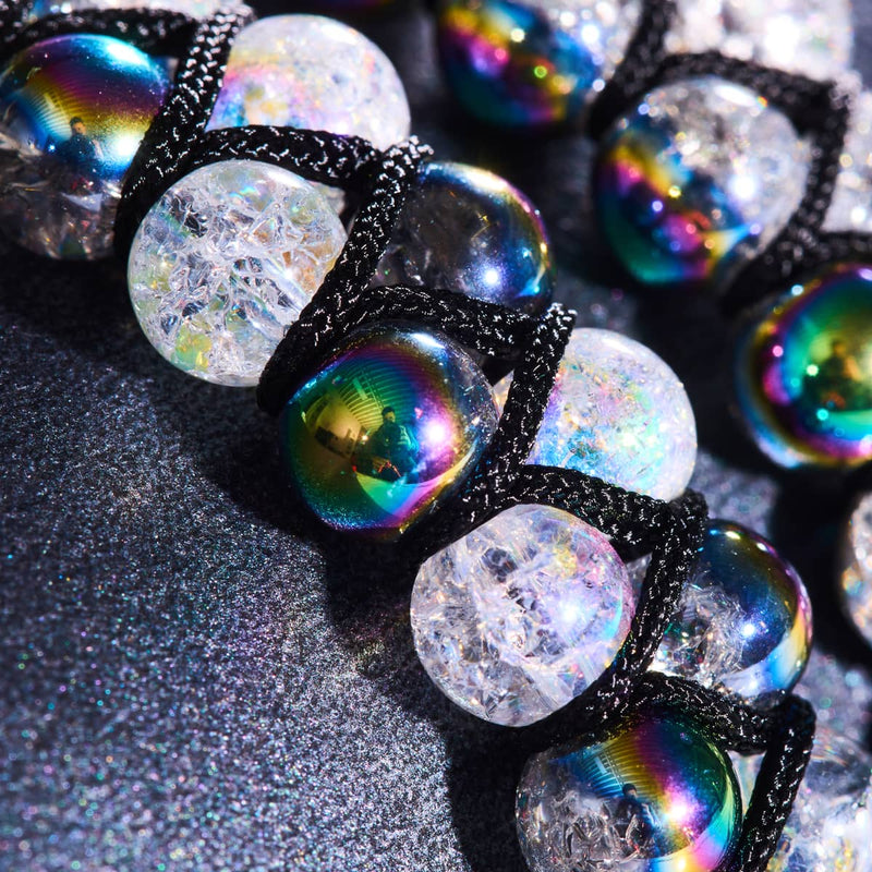 Einhorn Chrome x Marshmallow | Glitzerglas-Doppelarmband