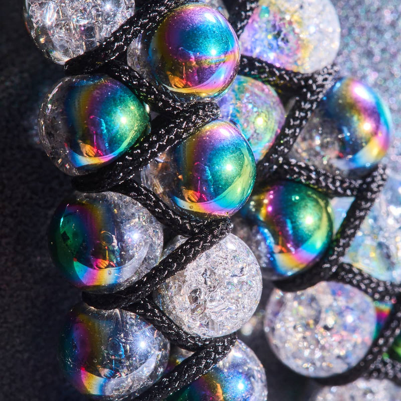 Einhorn Chrome x Marshmallow | Glitzerglas-Doppelarmband