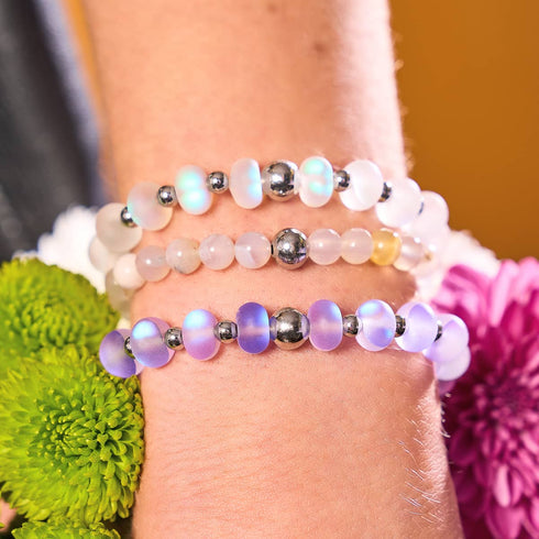 Kirschblütenquarz | Silber | Heilendes Edelsteinperlenarmband