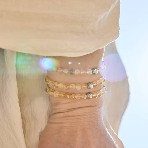 Citrin | Silber | Heilendes Edelsteinperlenarmband