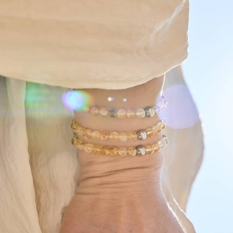 Citrin | Silber | Heilendes Edelsteinperlenarmband