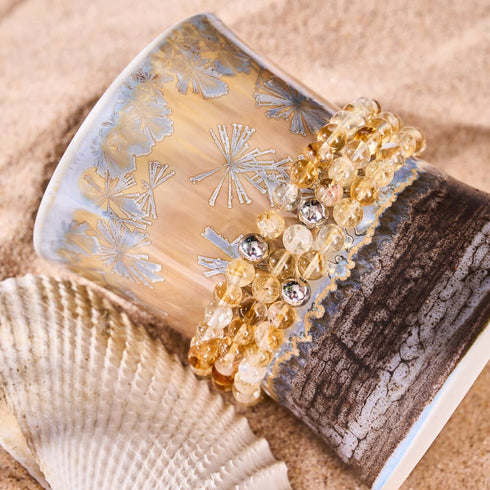 Citrin | Silber | Heilendes Edelsteinperlenarmband