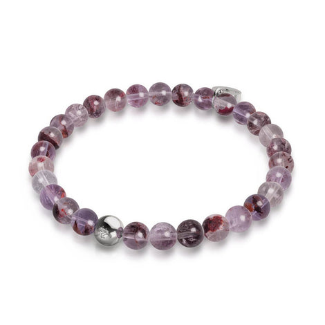 Lila Geisterquarz | Silber | Heilendes Edelsteinperlenarmband