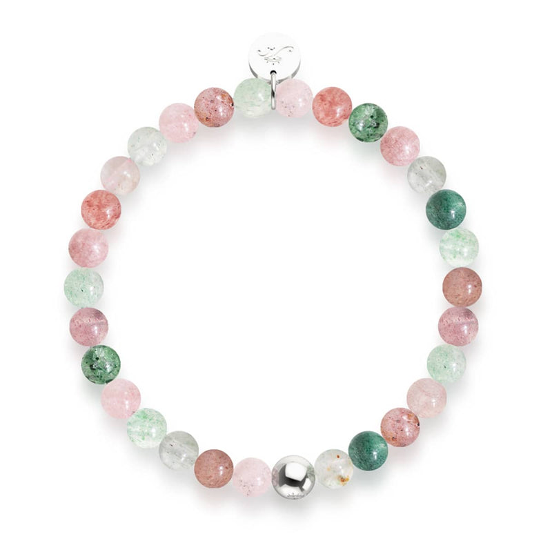 Rentierquarz | Silber | Heilsteinperlenarmband