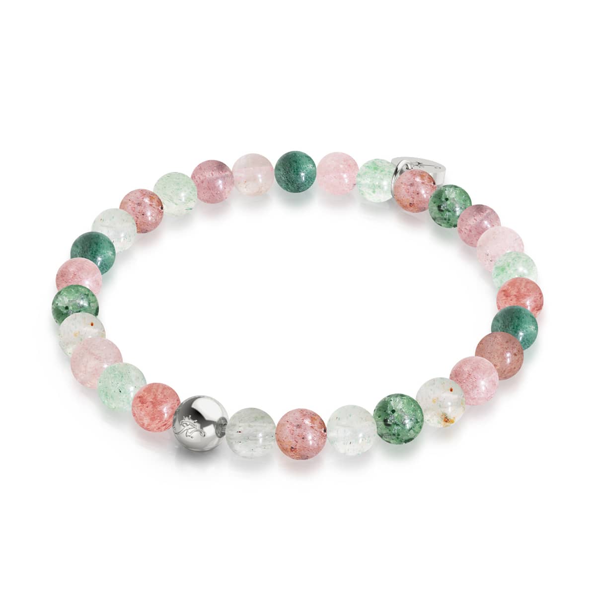 Rentierquarz | Silber | Heilsteinperlenarmband