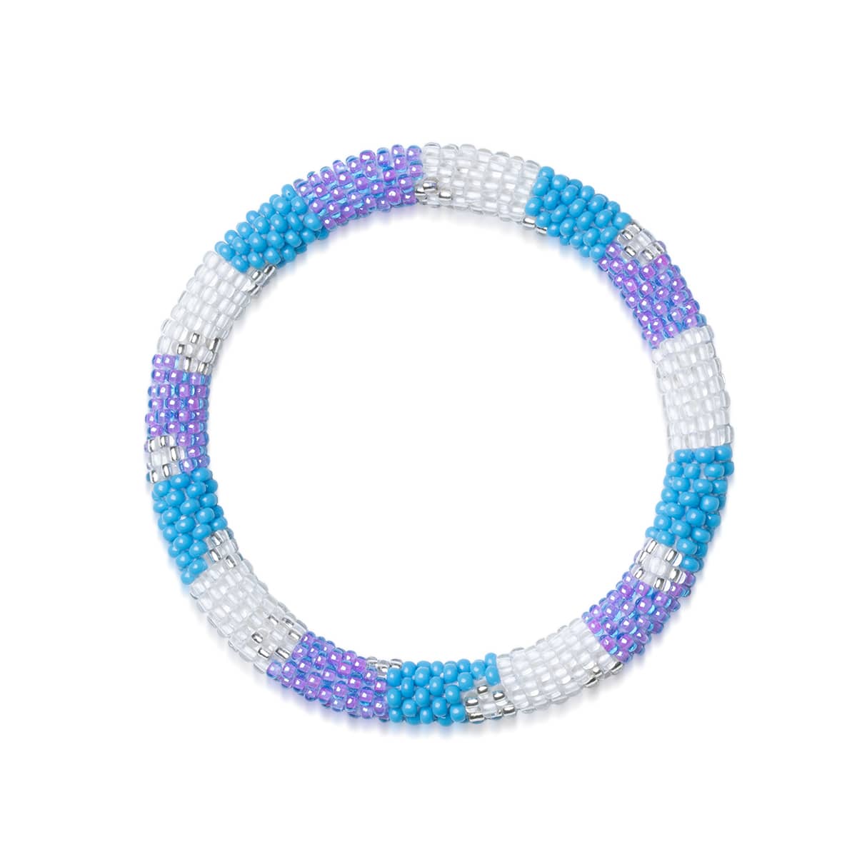 Schneekegel | Himalaya-Glasperlenarmband