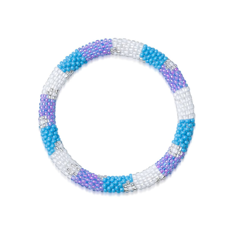 Schneekegel | Himalaya-Glasperlenarmband
