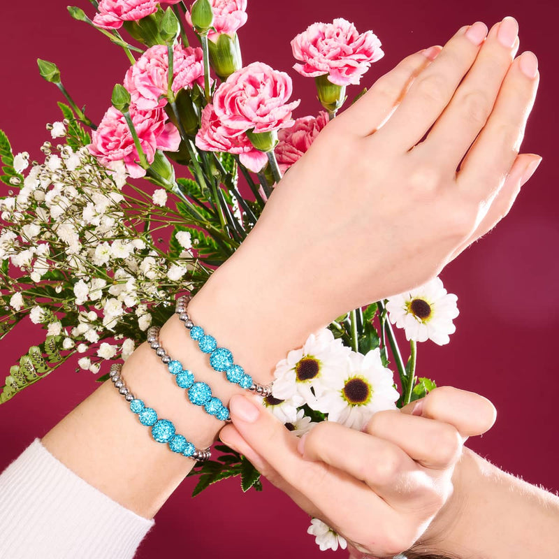 Fidschi-Blau | Kristallkaskaden-Kikiballa-Armband