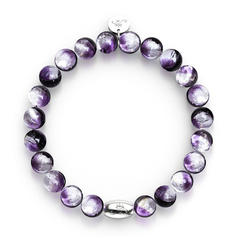 Violetter Mond | 925 Sterling Silber | Mondglas-Armband