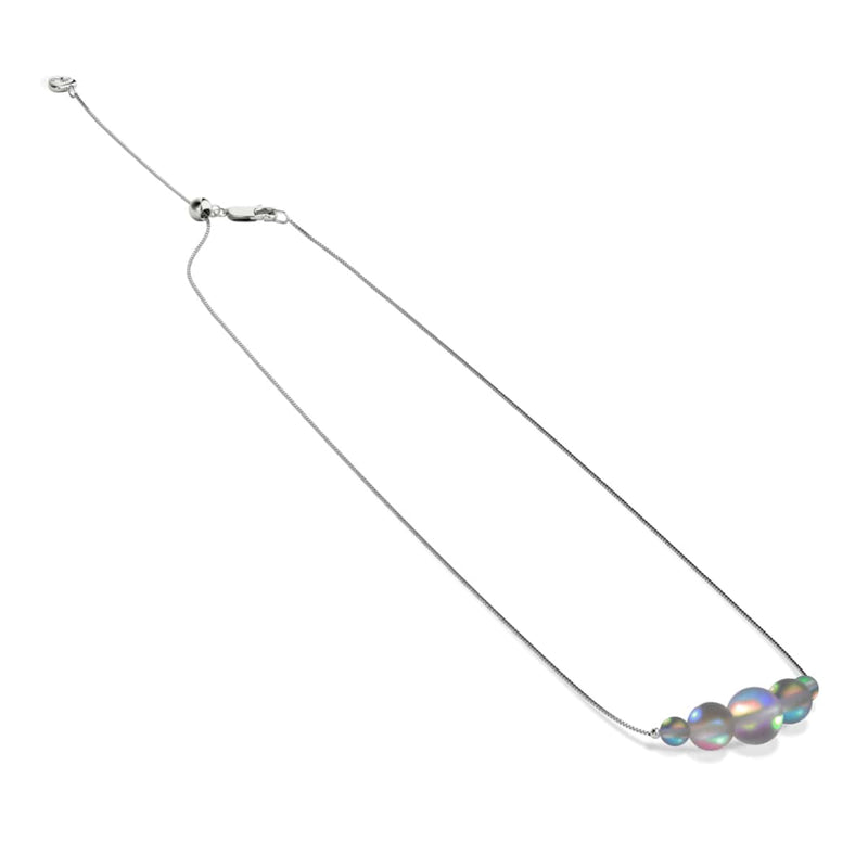 Grau | 925 Sterling Silber | Meerjungfrau Glas Unendlichkeitsverschluss Fußkettchen