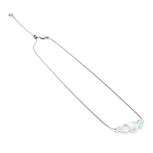 Regenbogenweiß | 925 Sterlingsilber | Fußkettchen mit Meerjungfrau-Glas-Unendlichkeitsverschluss