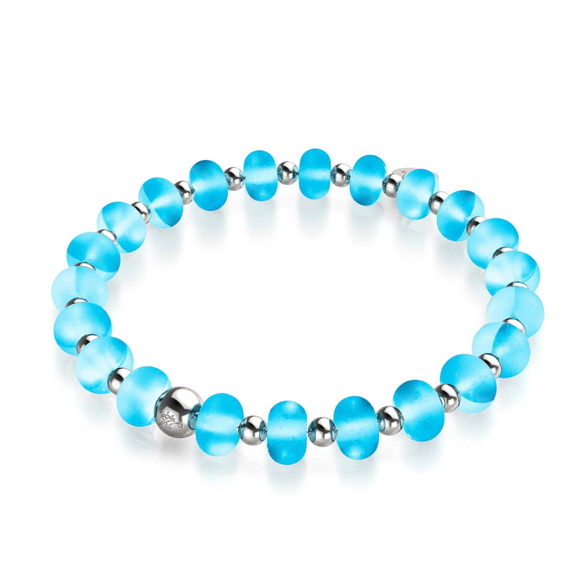 Aquamarin | Silber | Meerjungfrau Glas Macaron Armband