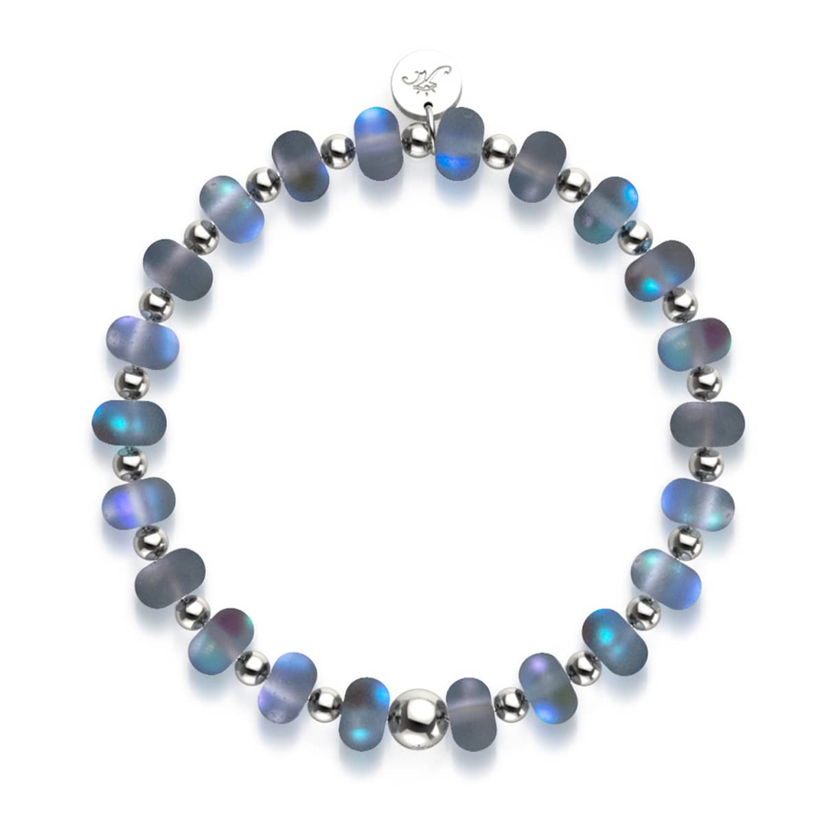 Grau | Silber | Meerjungfrau Glas Macaron Armband