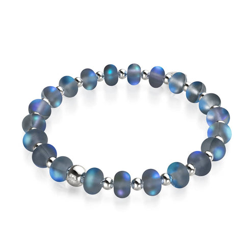 Grau | Silber | Meerjungfrau Glas Macaron Armband