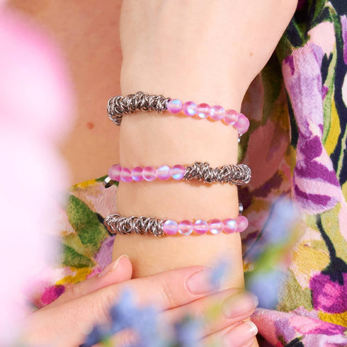Lavendel | Silber | Meerjungfrauenglas x Links of Love Armband