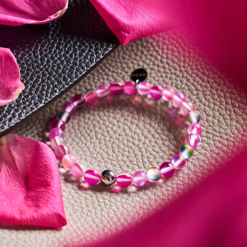 Magenta Magie | Silber | Meerjungfrau Glasperlen Armband