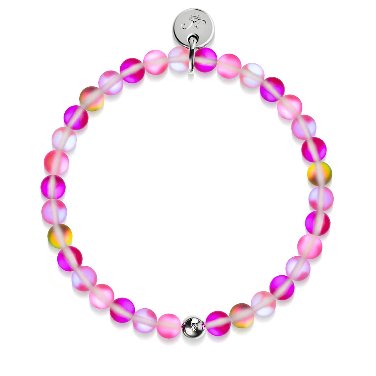 Magenta Magie | Silber | Meerjungfrau Glasperlen Armband