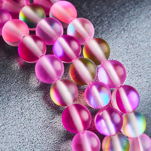 Magenta Magie | Silber | Meerjungfrau Glasperlen Armband