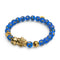 Pixiu Feng Shui Armband | Wasserelement | Blauer Achat x 18 Karat Gold