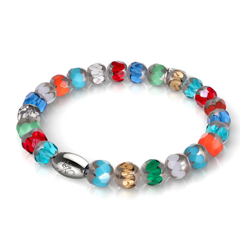 Vergoldeter Regenbogen | 925 Sterling Silber | Strahlendes Facetten-Kristallarmband