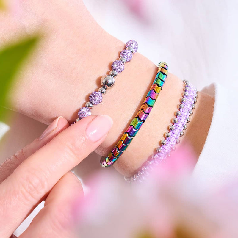 Serpentin | Regenbogen-Hämatit x Spektrum x Einhorn-Silber | Wellenarmband