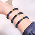 Blauer Sandstein | 925er Sterlinggold Vermeil | Heilsteinperlenarmband
