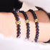 Blauer Sandstein | 925er Sterlinggold Vermeil | Heilsteinperlenarmband