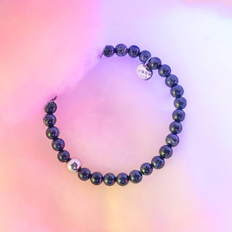 Blauer Sandstein | 925er Sterlingsilber | Armband mit heilenden Edelsteinperlen