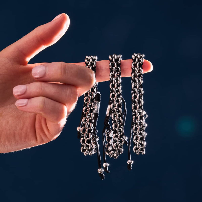 Panda Links | Mini Kismet Armband | Schwarz x Silber