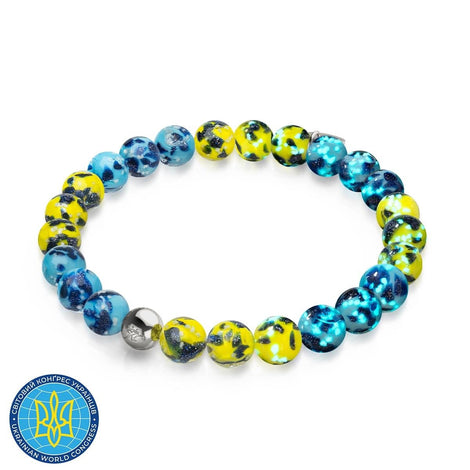 Sonne und Himmel | Ukrainische Hilfe | Glühwürmchen-Glasperlenarmband