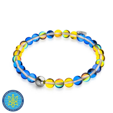 Sonne und Himmel | Ukrainische Hilfe | Galaxie-Glasperlenarmband