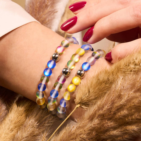 Sonne und Himmel | Ukrainische Hilfe | Meerjungfrau-Glasperlenarmband