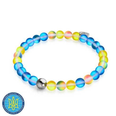 Sonne und Himmel | Ukrainische Hilfe | Meerjungfrau-Glasperlenarmband