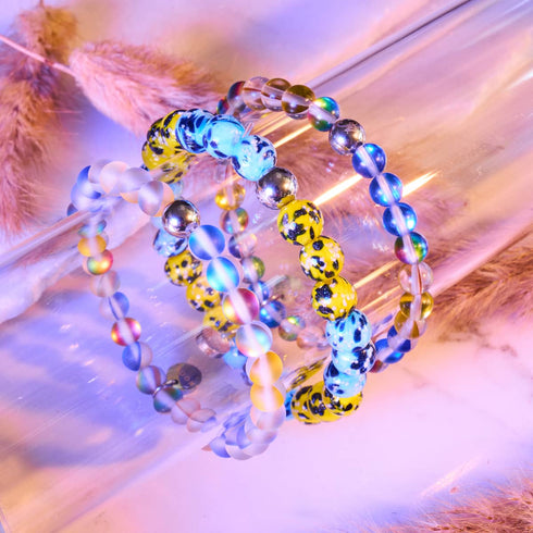 Sonne und Himmel | Ukrainische Hilfe | Meerjungfrau-Glasperlenarmband