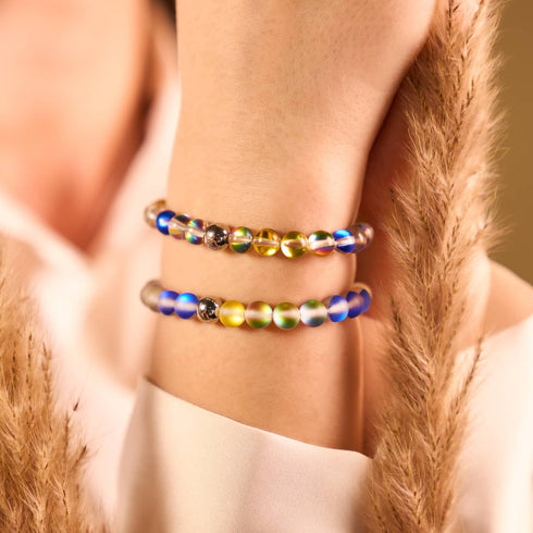 Sonne und Himmel | Ukrainische Hilfe | Meerjungfrau-Glasperlenarmband