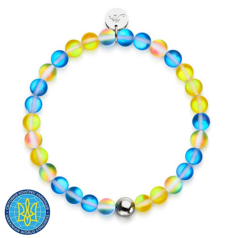 Sonne und Himmel | Ukrainische Hilfe | Meerjungfrau-Glasperlenarmband